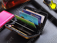 Алюминиевый кошелек для банковских карт RFID PROTECT CARD - BLACK вместительный